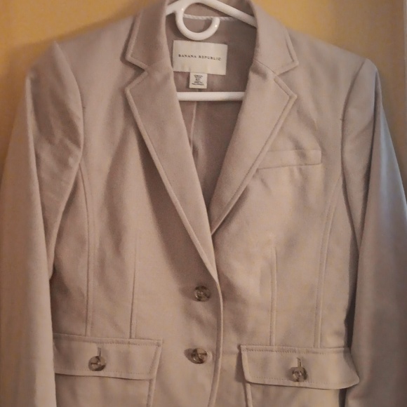 Banana Republic classic Beige Blazer ■ Size 4P - Picture 1 of 12